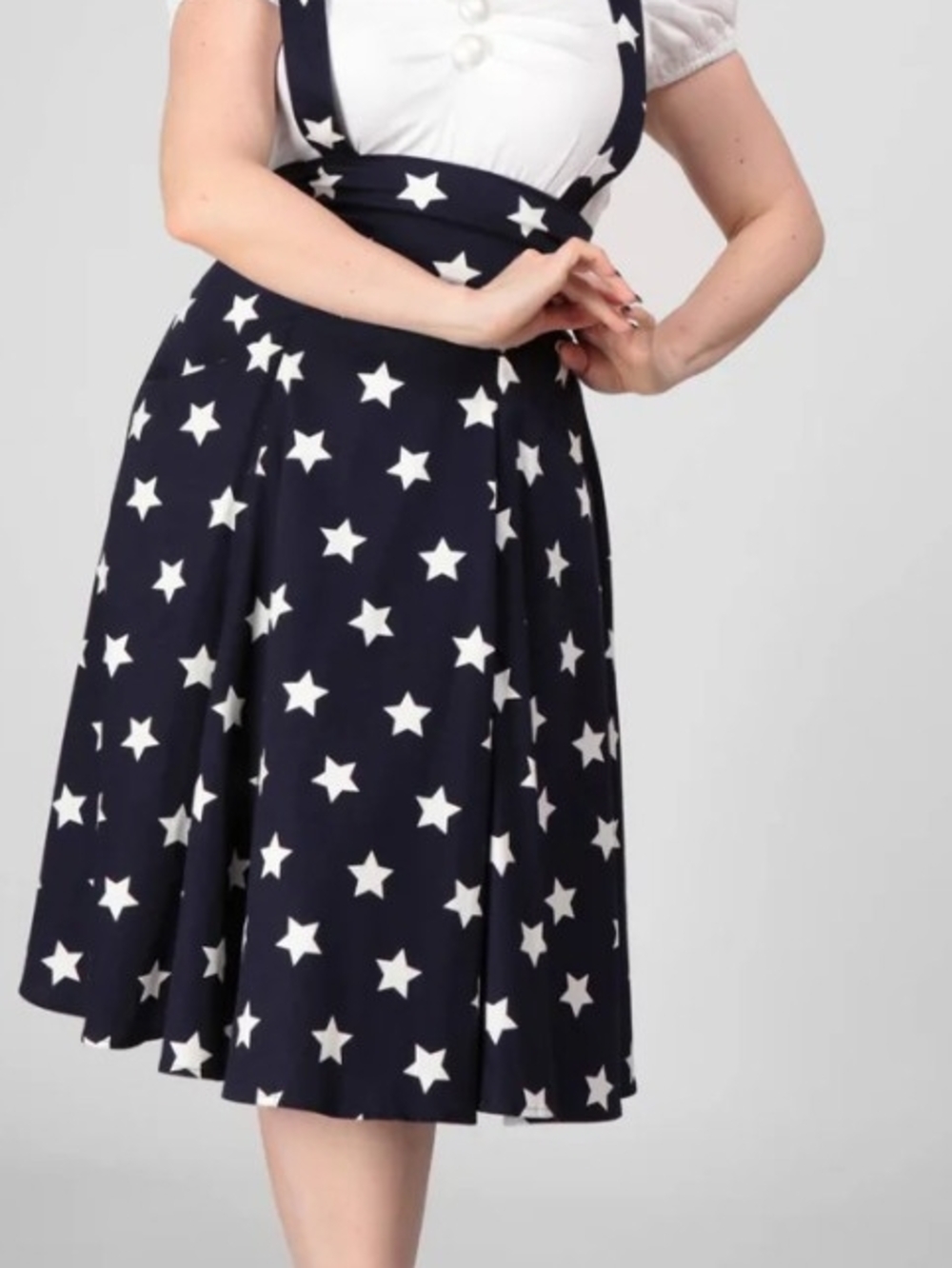 🌼B2G1🌼 Collectif Navy and White Star Circle Skirt NWT